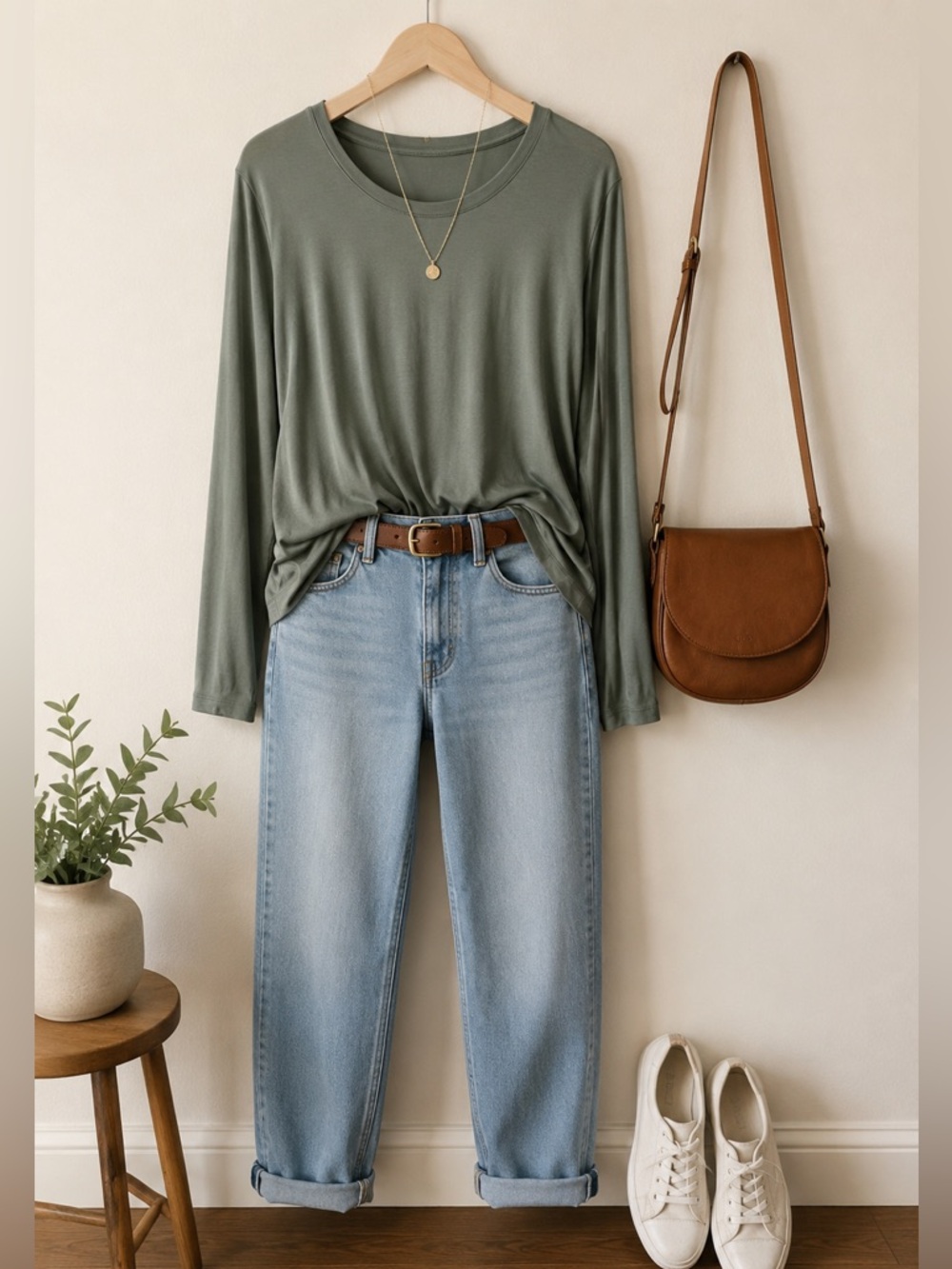 GAP Women's Army Green Long Sleeve Top